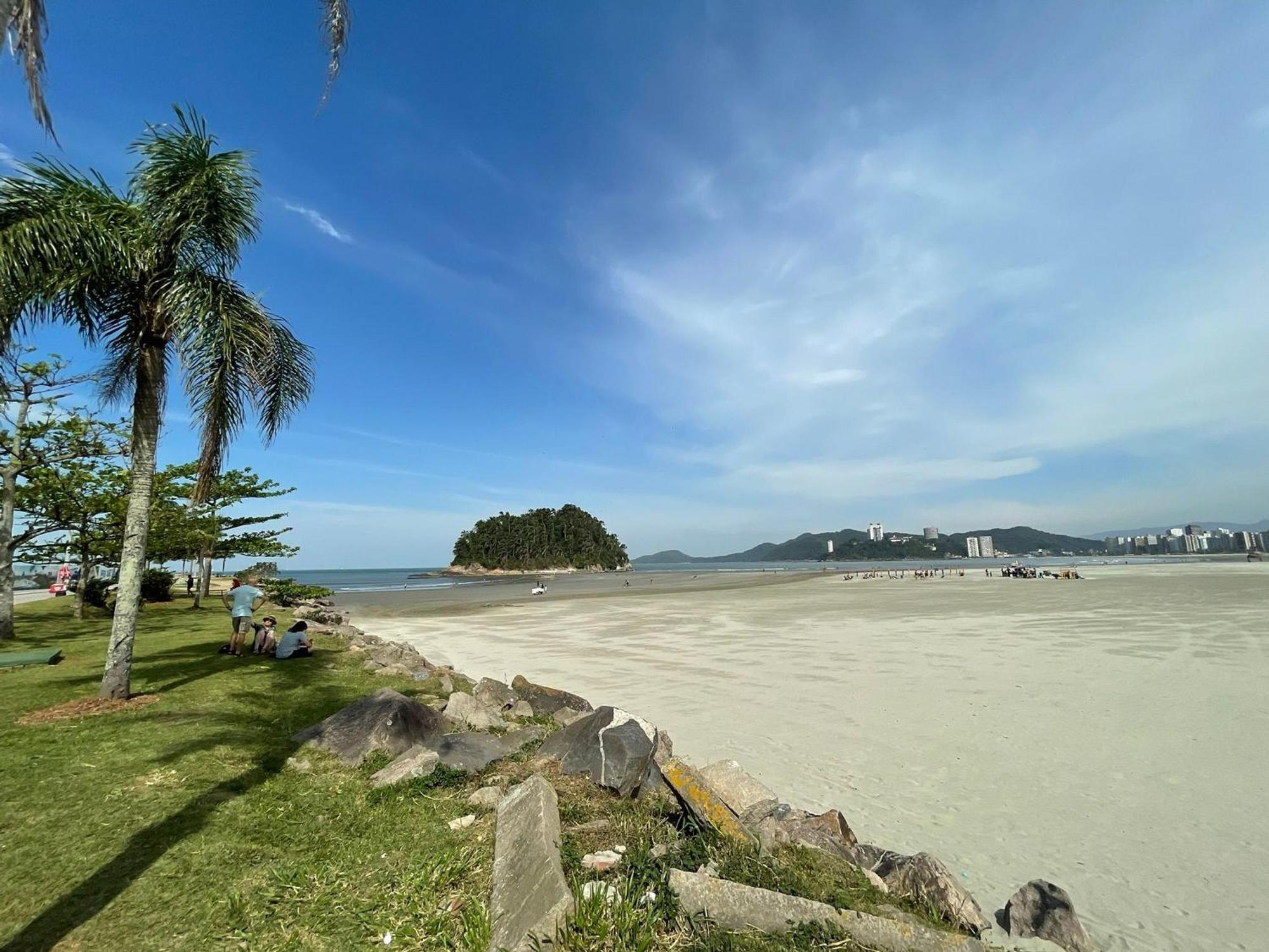 Apartamento Pe Na Areia Melhor Vista Mar De Santos Exteriör bild